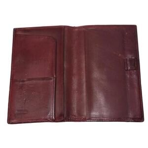 Vintage Coach Brown Leather Checkbook Cover Holder Wallet